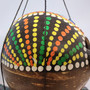 Hand Painted Coconut Sea Turtle Chime Green Orange Dot Design (1 windchime approx. 38 x 6.5 inches) Hanging Turtle Chime for patio decor!