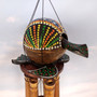 Painted Coconut Sea Turtle Bamboo Wind Chime Green Orange Dots (1 windchime approx. 38 x 6.5 inches) Hanging Turtle Chime for beachy home! Copyright 2026 SeaShellSupply.com.