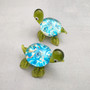 Swirl Glass Sea Turtle Figurine Green Blue (1 figure approx. 1.5 inches) Swirly Green Blue Glass Sea Turtle for gifts décor & collecting!