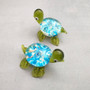 Swirl Glass Sea Turtle Figurine Green Blue (1 figure approx. 1.5 inches) Swirly Green Blue Glass Sea Turtle for gifts décor & collecting! Copyright 2025 SeaShellSupply.com.