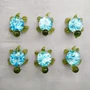 Swirl Glass Sea Turtle Figurine Green Blue (1 figure approx. 1.5 inches) Swirly Green Blue Glass Sea Turtle for gifts décor & collecting!