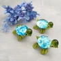 Swirl Glass Sea Turtle Figurine Green Blue (1 figure approx. 1.5 inches) Swirly Green Blue Glass Sea Turtle for gifts décor & collecting!