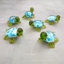 Swirl Glass Sea Turtle Figurine Green Blue (1 figure approx. 1.5 inches) Swirly Green Blue Glass Sea Turtle for gifts décor & collecting!
