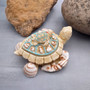 Sandy Sea Turtle With Baby Trinket Box (1 ring box approx. 4+ inches) Sandy Shell Resin Sea Turtle Keepsake Box for coastal home décor! Copyright 2025 SeaShellSupply.com.