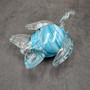 Aqua Blue Swirl Glass Sea Turtle Figurine (1 figure approx. 4.5 inches long) Aqua Blue Glass Sea Turtle for coastal home decor & collecting! Copyright 2025 SeaShellSupply.com.