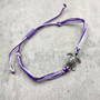 Sea Turtle Charm Bracelet Lavender Purple White Cord (approx. 5-7+ inches AROUND) Purple Sea Turtle String Bracelet Jewelry for gifting! Copyright 2025 SeaShellSupply.com.\n