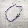 Sea Turtle Charm Bracelet Lavender Purple White Cord (approx. 5-7+ inches AROUND) Purple Sea Turtle String Bracelet Jewelry for gifting! Copyright 2025 SeaShellSupply.com.\n