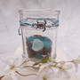 Sea Turtle Charm Bracelet Dark and Light Blue White Cord (approx. 5-7+ inches AROUND) Navy and Baby Blue Sea Turtle String Bracelet to gift! Copyright 2025 SeaShellSupply.com.