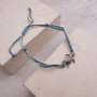 Sea Turtle Charm Bracelet Dark and Light Blue White Cord (approx. 5-7+ inches AROUND) Navy and Baby Blue Sea Turtle String Bracelet to gift! Copyright 2025 SeaShellSupply.com.