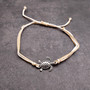 Sea Turtle Charm Bracelet Taupe Beige White Cord (approx. 5-7+ inches AROUND) Tan white Sea Turtle Cord Bracelet great for gifting! Copyright 2025 SeaShellSupply.com.