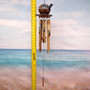 Painted Coconut Sea Turtle Bamboo Windchime Blue Dot (1 chime approx. 30 x 5 inches) Hanging Painted Sea Turtle Chime for patio decor! Copyright 2025 SeaShellSupply.com.