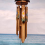 Painted Coconut Sea Turtle Bamboo Windchime Blue Dot (1 chime approx. 30 x 5 inches) Hanging Painted Sea Turtle Chime for patio decor! Copyright 2025 SeaShellSupply.com.