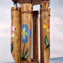 Painted Coconut Sea Turtle Bamboo Windchime Blue Dot (1 chime approx. 30 x 5 inches) Hanging Painted Sea Turtle Chime for patio decor! Copyright 2025 SeaShellSupply.com.