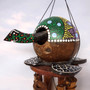 Painted Coconut Sea Turtle Bamboo Wind Chime Purple Green (1 windchime approx. 30 x 6.5 inches) Hanging Sea Turtle Chime for patio decor!