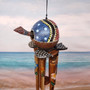Painted Coconut Sea Turtle Bamboo Wind Chime Red Dot (1 chime approx. 30 x 5 inches) Hanging Painted Sea Turtle Chime for patio decor! Copyright 2025 SeaShellSupply.com.