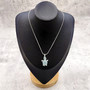 Aqua Rhinestone Sea Turtle Pendant Necklace (approx. 16+ inches AROUND) Teal Sea Turtle Jewelry a gift for ocean & sea turtle enthusiast!