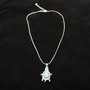 Aqua Rhinestone Sea Turtle Pendant Necklace (approx. 16+ inches AROUND) Teal Sea Turtle Jewelry a gift for ocean & sea turtle enthusiast!
