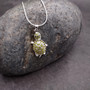 Green Sea Turtle Necklace Silver Rhinestone Pendant (approx. 16+ inches AROUND) Colorful Sea Turtle Jewelry a gift for ocean life lovers! Copyright 2025 SeaShellSupply.com.