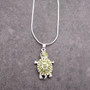 Green Sea Turtle Necklace Silver Rhinestone Pendant (approx. 16+ inches AROUND) Colorful Sea Turtle Jewelry a gift for ocean life lovers! Copyright 2025 SeaShellSupply.com.