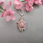 Purple Sea Turtle Necklace Silver Rhinestone Pendant (approx. 16+ inches AROUND) Plum Colored Sea Turtle Jewelry gift for ocean life lovers! Copyright 2025 SeaShellSupply.com.