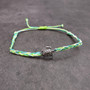 Sea Turtle Bracelet Braided Cord Teal Lime Green White (approx. 5-7+ inches AROUND) Aqua Green White String Sea Turtle Bracelet to gift! Copyright 2025 SeaShellSupply.com.