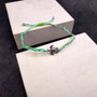 Sea Turtle Bracelet Braided Cord Teal Lime Green White (approx. 5-7+ inches AROUND) Aqua Green White String Sea Turtle Bracelet to gift! Copyright 2025 SeaShellSupply.com.