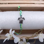 Sea Turtle Bracelet Braided Cord Teal Lime Green White (approx. 5-7+ inches AROUND) Aqua Green White String Sea Turtle Bracelet to gift!