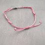 Sea Turtle Bracelet Braided Cord Magenta Pink White (approx. 5-7+ inches AROUND) Rose Blush White Knit String Sea Turtle Bracelet to gift! Copyright 2025 SeaShellSupply.com.
