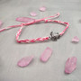 Sea Turtle Bracelet Braided Cord Magenta Pink White (approx. 5-7+ inches AROUND) Rose Blush White Knit String Sea Turtle Bracelet to gift!