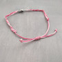 Sea Turtle Bracelet Braided Cord Magenta Pink White (approx. 5-7+ inches AROUND) Rose Blush White Knit String Sea Turtle Bracelet to gift!