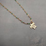 Sea Turtle Necklace Green Gold Color (1 necklace approx. 16+ inches AROUND) Gold Tone Green Sea Turtle charm necklace for gifting! Copyright 2025 SeaShellSupply.com.