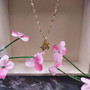 Sea Turtle Necklace Pink Gold Color (1 necklace approx. 16+ inches AROUND) Elegant Gold Tone Pink Sea Turtle charm necklace for gifting! Copyright 2025 SeaShellSupply.com.
