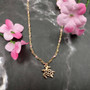 Sea Turtle Necklace Pink Gold Color (1 necklace approx. 16+ inches AROUND) Elegant Gold Tone Pink Sea Turtle charm necklace for gifting! Copyright 2025 SeaShellSupply.com.