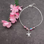 Sea Turtle Anklet Light Pink Beads Silver Color (approx. 9+ inches AROUND) Cute Pink Sea Turtle Charm Anklet for any beachy outfit! Copyright 2025 SeaShellSupply.com.