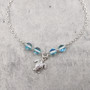 Sea Turtle Anklet Aqua Blue Beads Silver Color (approx. 9+ inches AROUND) Cute Blue Sea Turtle Charm Anklet for any beachy outfit! Copyright 2025 SeaShellSupply.com.