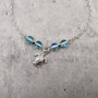 Sea Turtle Anklet Aqua Blue Beads Silver Color (approx. 9+ inches AROUND) Cute Blue Sea Turtle Charm Anklet for any beachy outfit! Copyright 2025 SeaShellSupply.com.