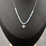 Sea Turtle Charm Necklace Blue Green White Beads Silver Color (approx. 14+ inches AROUND) Sea Turtle Necklace Jewelry for seaside wear! Copyright 2025 SeaShellSupply.com.