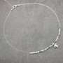 Sea Turtle Charm Necklace Blue Green White Beads Silver Color (approx. 14+ inches AROUND) Sea Turtle Necklace Jewelry for seaside wear! Copyright 2025 SeaShellSupply.com.