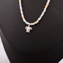 Sea Turtle Charm Necklace Orange Green Blue Beads Silver Color (approx. 14+ inches AROUND) Sea Turtle Necklace Jewelry for seaside wear!
