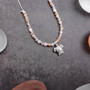 Sea Turtle Charm Necklace Pink Purple Orange Beads Silver Color (approx. 14+ inches AROUND) Sea Turtle Necklace Jewelry for seaside wear! Copyright 2025 SeaShellSupply.com.