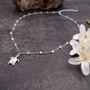 Sea Turtle Charm Necklace Delicate Pink Purple Beads Silver Color (approx. 14+ inches AROUND) Silver Sea Turtle Chain for resort wear!