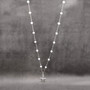 Sea Turtle Charm Necklace Delicate White Beads Silver Color (approx. 14+ inches AROUND) White Beads Silver Sea Turtle Chain for resort wear!