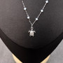 Sea Turtle Charm Necklace Delicate White Beads Silver Color (approx. 14+ inches AROUND) White Beads Silver Sea Turtle Chain for resort wear!