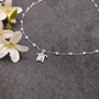 Sea Turtle Charm Necklace Delicate White Beads Silver Color (approx. 14+ inches AROUND) White Beads Silver Sea Turtle Chain for resort wear!