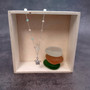 Sea Turtle Charm Necklace Delicate Green Peach White Beads (approx. 14+ inches AROUND) Silver Sea Turtle Necklace great for gifting! Copyright 2025 SeaShellSupply.com.
