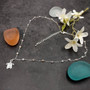 Sea Turtle Charm Necklace Delicate Pink Peach White Beads Silver Color (approx. 14+ inches AROUND) Sea Turtle Necklace for resort wear! Copyright 2025 SeaShellSupply.com.