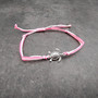Sea Turtle Charm Bracelet Pink White Cord (approx. 5-7+ inches AROUND) Rose Carnation Sea Turtle String Bracelet Jewelry a thoughtful gift! Copyright 2025 SeaShellSupply.com.