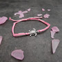 Sea Turtle Charm Bracelet Pink White Cord (approx. 5-7+ inches AROUND) Rose Carnation Sea Turtle String Bracelet Jewelry a thoughtful gift! Copyright 2025 SeaShellSupply.com.