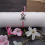 Sea Turtle Charm Bracelet Pink White Cord (approx. 5-7+ inches AROUND) Rose Carnation Sea Turtle String Bracelet Jewelry a thoughtful gift!