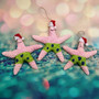 Pink Cartoon Starfish Christmas Ornament (1 Seastar approx. 4+ inches) Hanging Xmas Tree Starfish Ornament for gifting & holiday decor! Copyright 2025 SeaShellSupply.com.